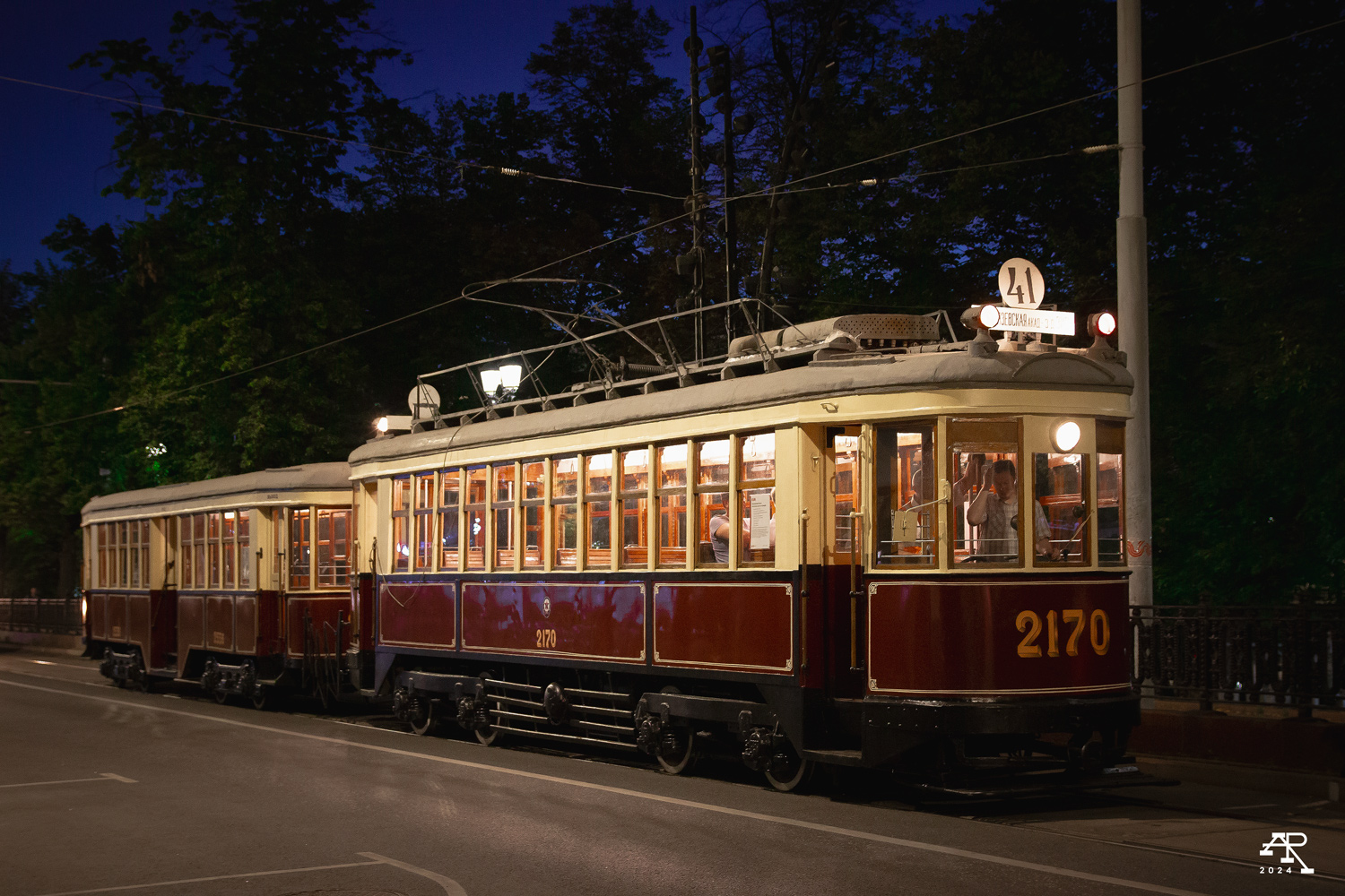 Москва, КМ № 2170; Москва — День Московского транспорта — 2024 (ночные репетиции парада трамваев 06.07.2024 и 11.07.2024, парад и выставка трамваев 13.07.2024)