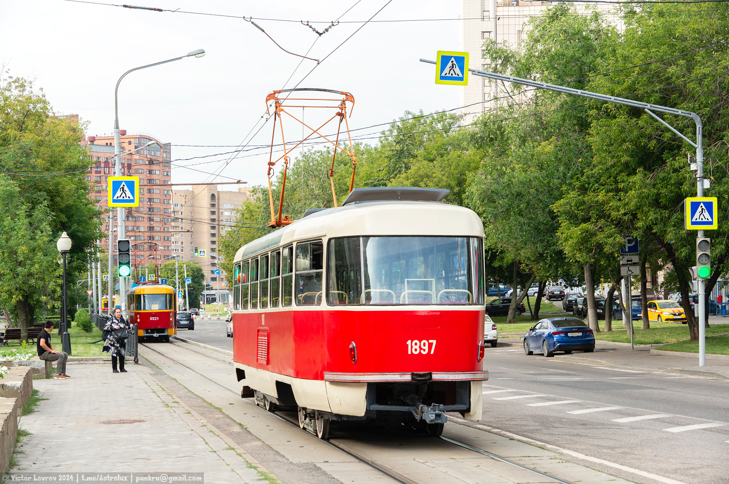 莫斯科, Tatra T3SU (2-door) # 1897; 莫斯科 — Moscow Transport Day — 2024 (night rehearsals of the tram parade on 07/06/2024 and 07/11/2024, parade and tram exhibition on 07/13/2024)