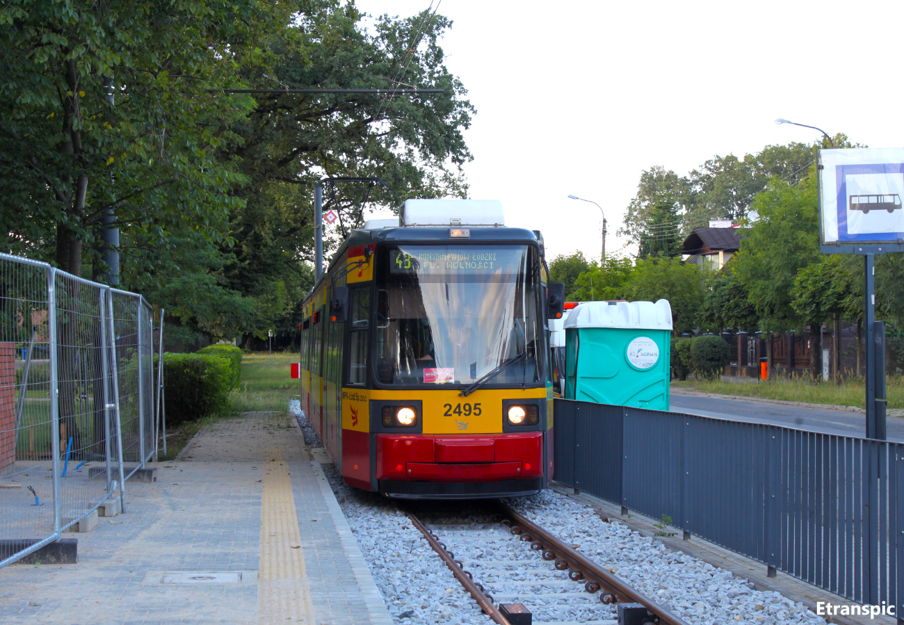 Лодзь, Adtranz GT6M-ZR № 2495; Лодзь — Пригородные трамваи — Константынув Лудзки
