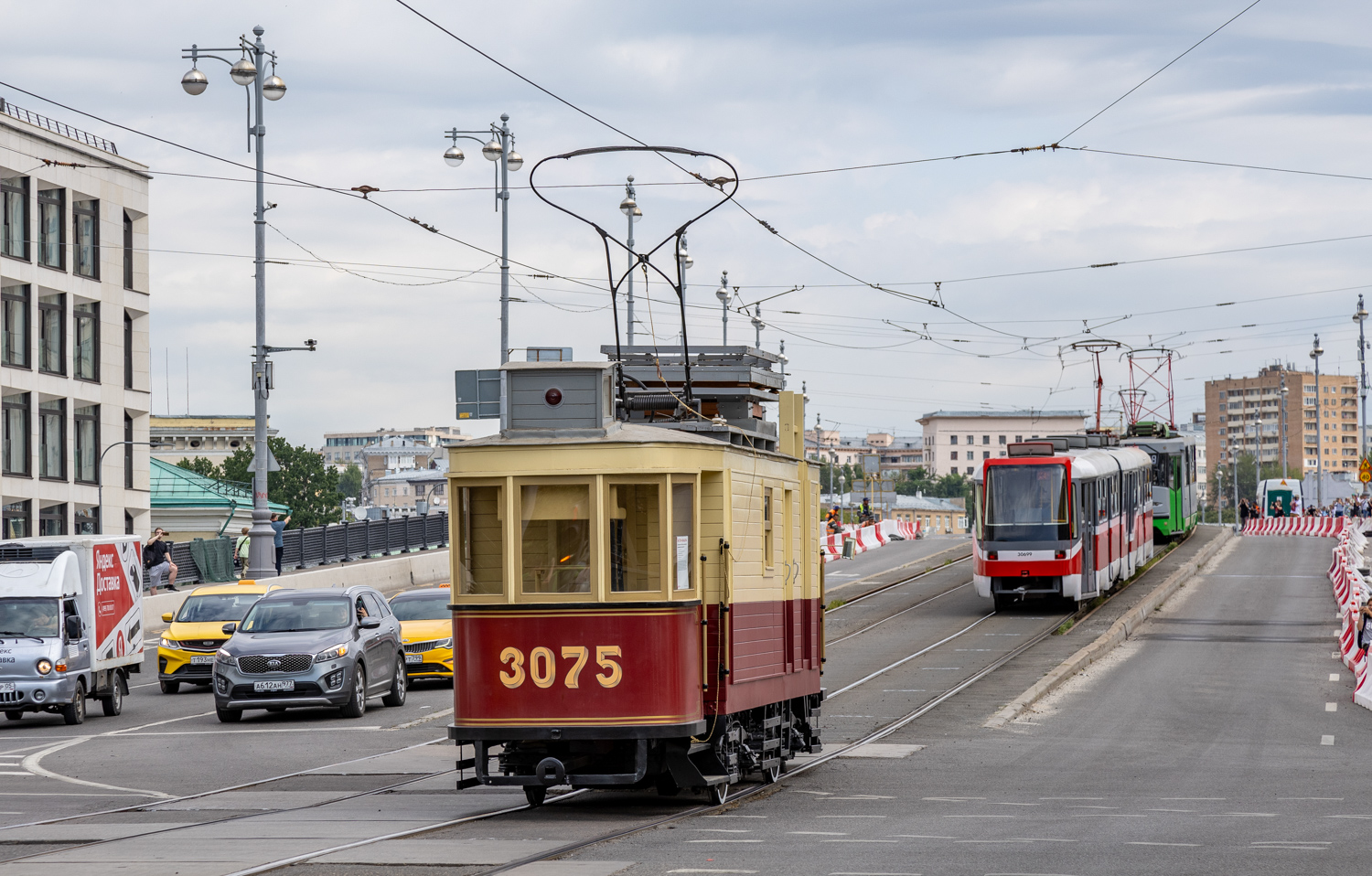 Москва, Ф* № 3075; Москва — День Московского транспорта — 2024 (ночные репетиции парада трамваев 06.07.2024 и 11.07.2024, парад и выставка трамваев 13.07.2024)