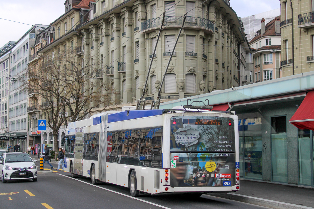 Лозанна, Hess SwissTrolley 4 (BGT-N2D) № 892