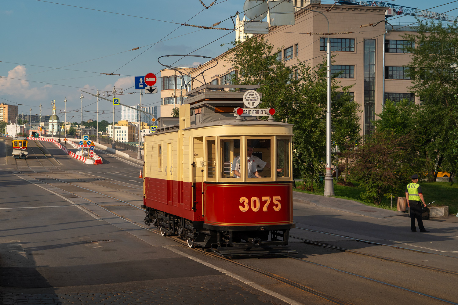 Москва, Ф* № 3075; Москва — День Московского транспорта — 2024 (ночные репетиции парада трамваев 06.07.2024 и 11.07.2024, парад и выставка трамваев 13.07.2024)