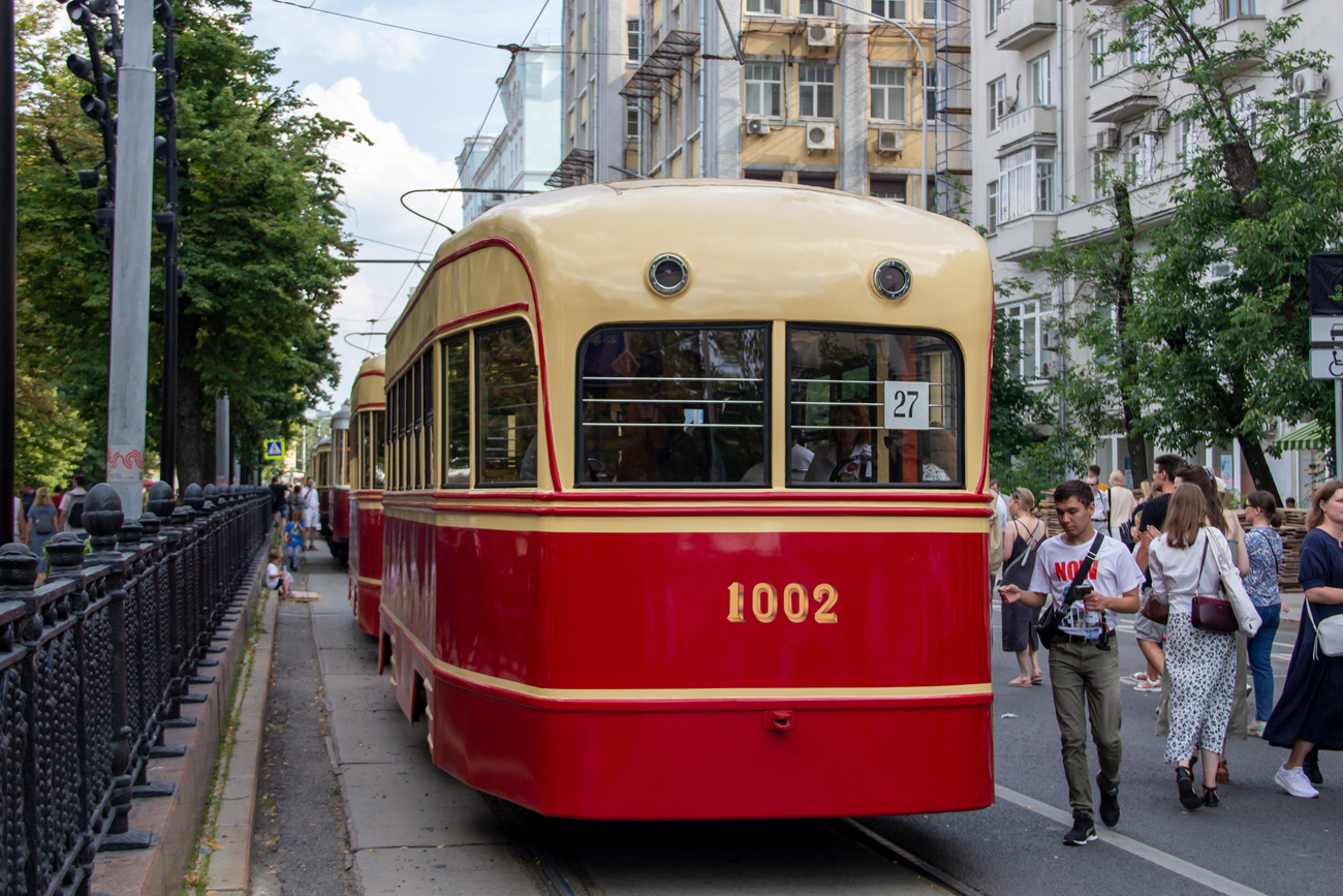 Maskava, KTP-1 № 1002; Maskava — Moscow Transport Day — 2024 (night rehearsals of the tram parade on 07/06/2024 and 07/11/2024, parade and tram exhibition on 07/13/2024)
