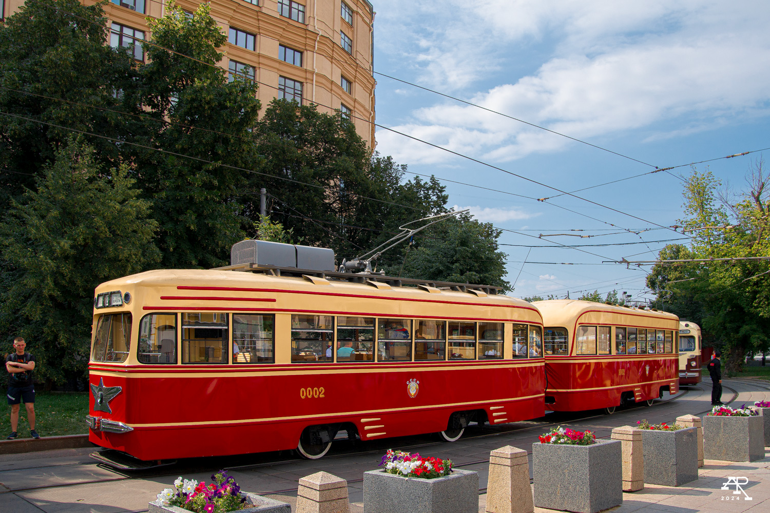 Москва, КТМ-1 № 0002; Москва — День Московского транспорта — 2024 (ночные репетиции парада трамваев 06.07.2024 и 11.07.2024, парад и выставка трамваев 13.07.2024)