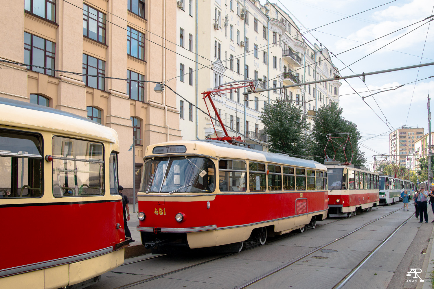 Москва, Tatra T3SU (двухдверная) № 481; Москва — День Московского транспорта — 2024 (ночные репетиции парада трамваев 06.07.2024 и 11.07.2024, парад и выставка трамваев 13.07.2024)