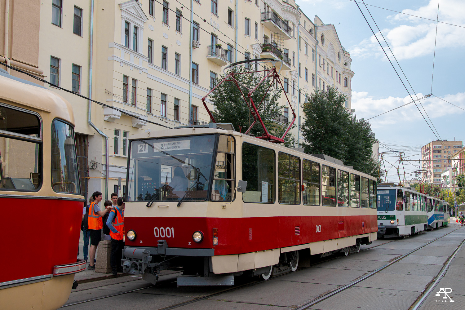 Москва, Tatra T6B5SU № 0001; Москва — День Московского транспорта — 2024 (ночные репетиции парада трамваев 06.07.2024 и 11.07.2024, парад и выставка трамваев 13.07.2024)
