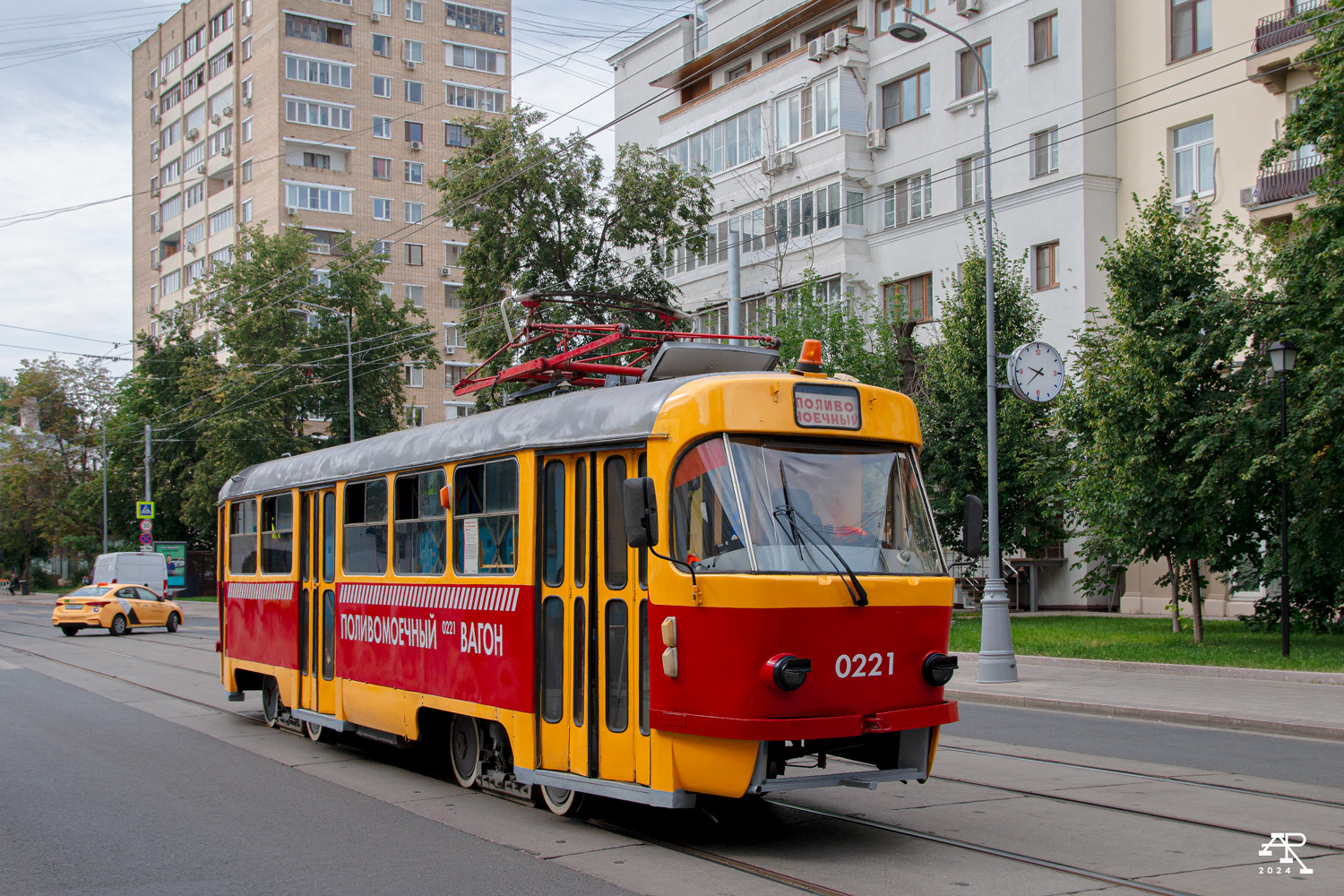 Москва, Tatra T3SU № 0221; Москва — День Московского транспорта — 2024 (ночные репетиции парада трамваев 06.07.2024 и 11.07.2024, парад и выставка трамваев 13.07.2024)