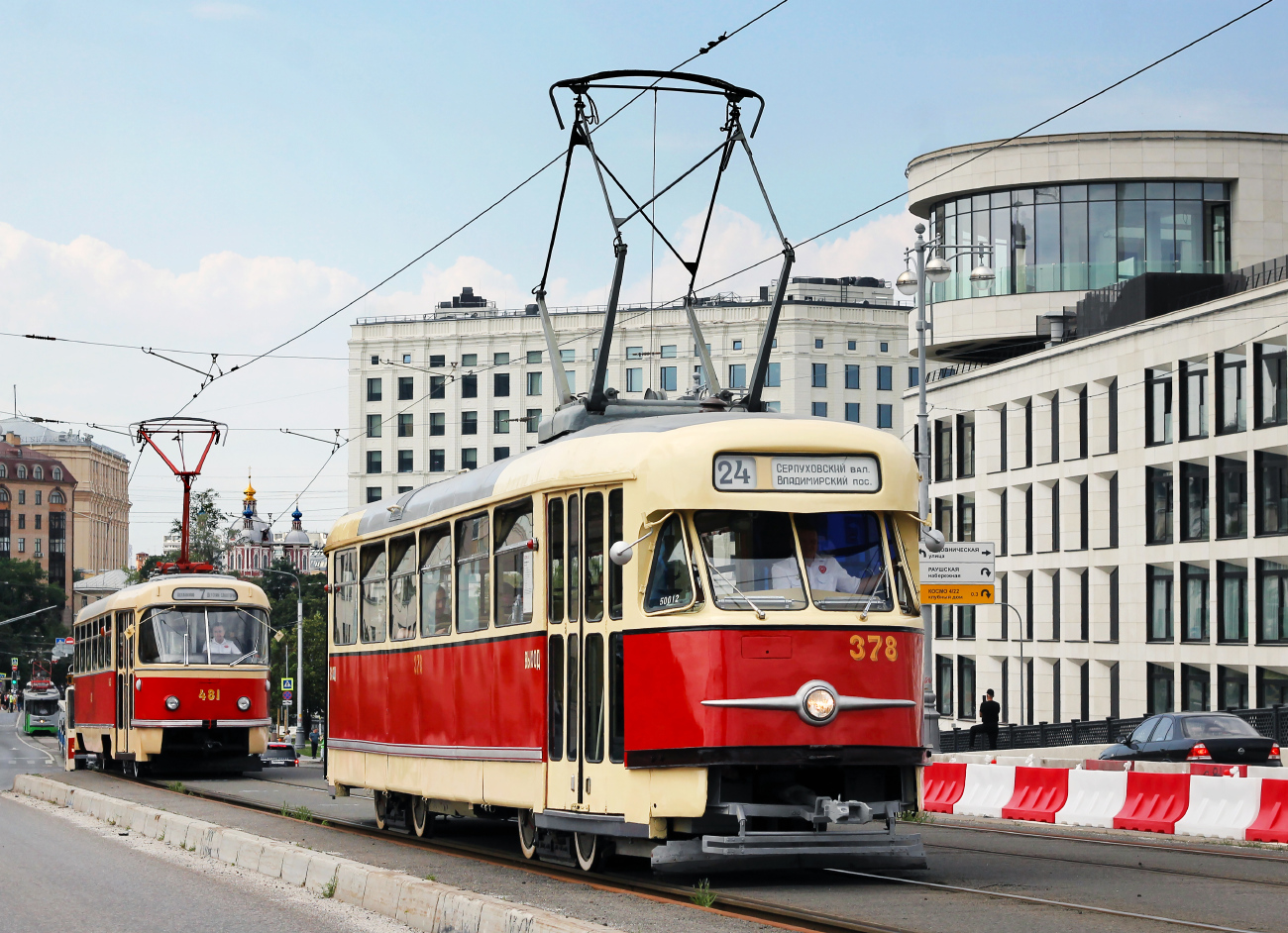 Москва, Tatra T2SU № 378; Москва — День Московского транспорта — 2024 (ночные репетиции парада трамваев 06.07.2024 и 11.07.2024, парад и выставка трамваев 13.07.2024)