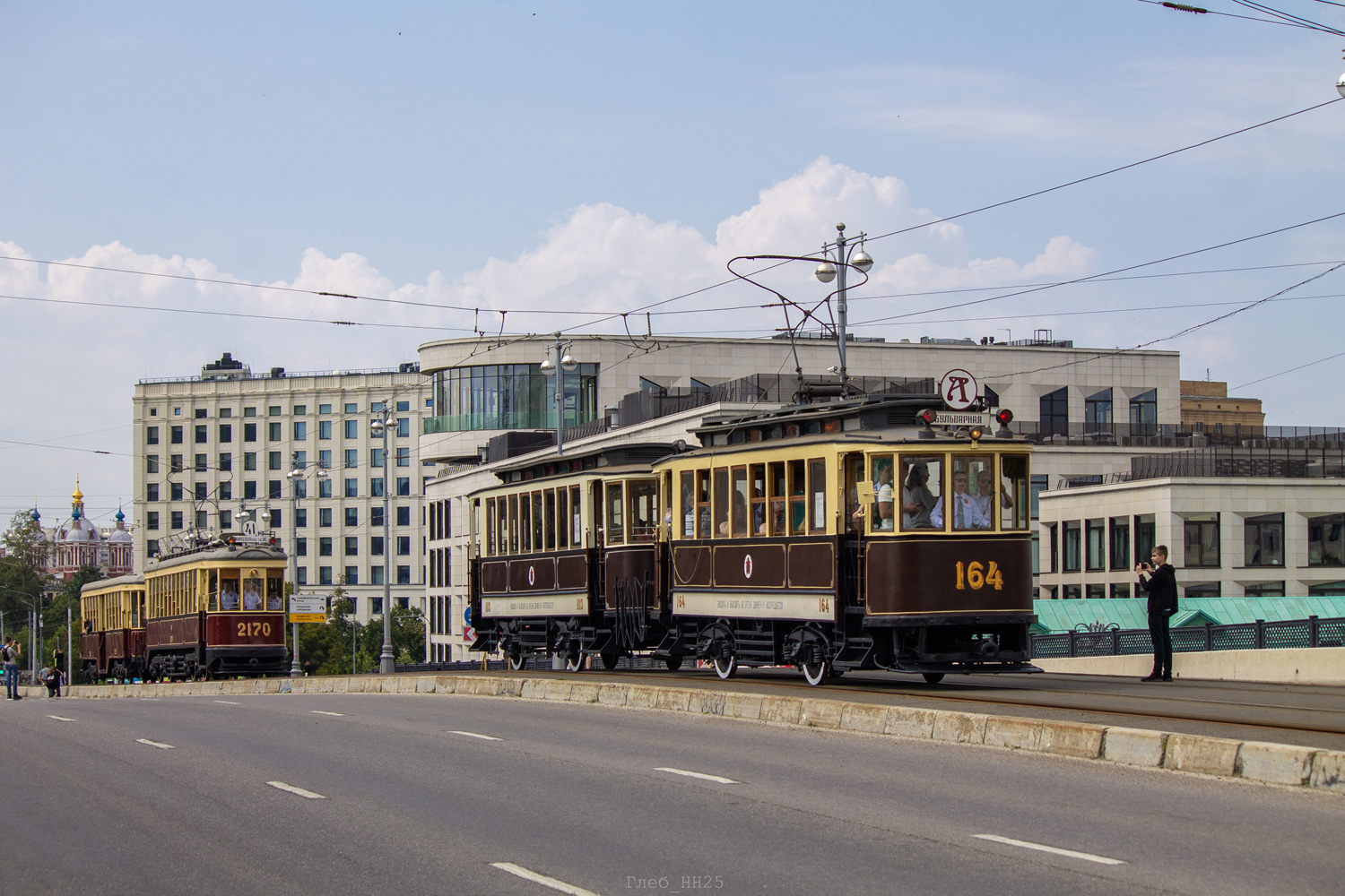 Москва, Ф (Мытищинский) № 164; Москва — День Московского транспорта — 2024 (ночные репетиции парада трамваев 06.07.2024 и 11.07.2024, парад и выставка трамваев 13.07.2024)