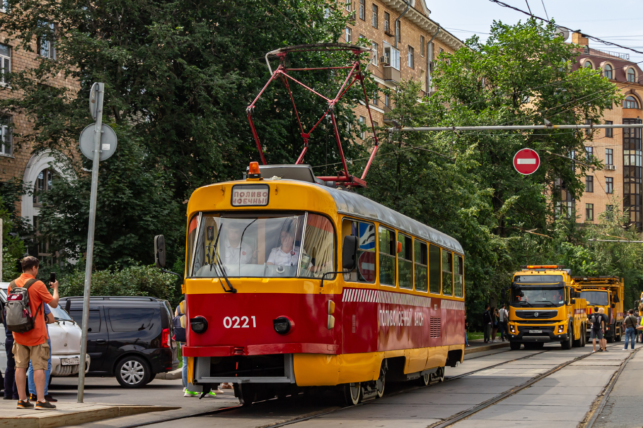 Москва, Tatra T3SU № 0221; Москва — День Московского транспорта — 2024 (ночные репетиции парада трамваев 06.07.2024 и 11.07.2024, парад и выставка трамваев 13.07.2024)