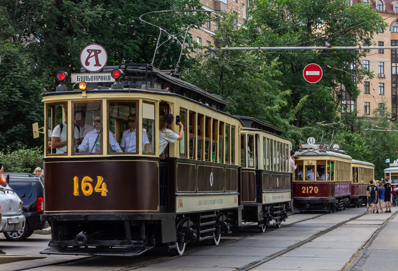 Москва, Ф (Мытищинский) № 164; Москва — День Московского транспорта — 2024 (ночные репетиции парада трамваев 06.07.2024 и 11.07.2024, парад и выставка трамваев 13.07.2024)