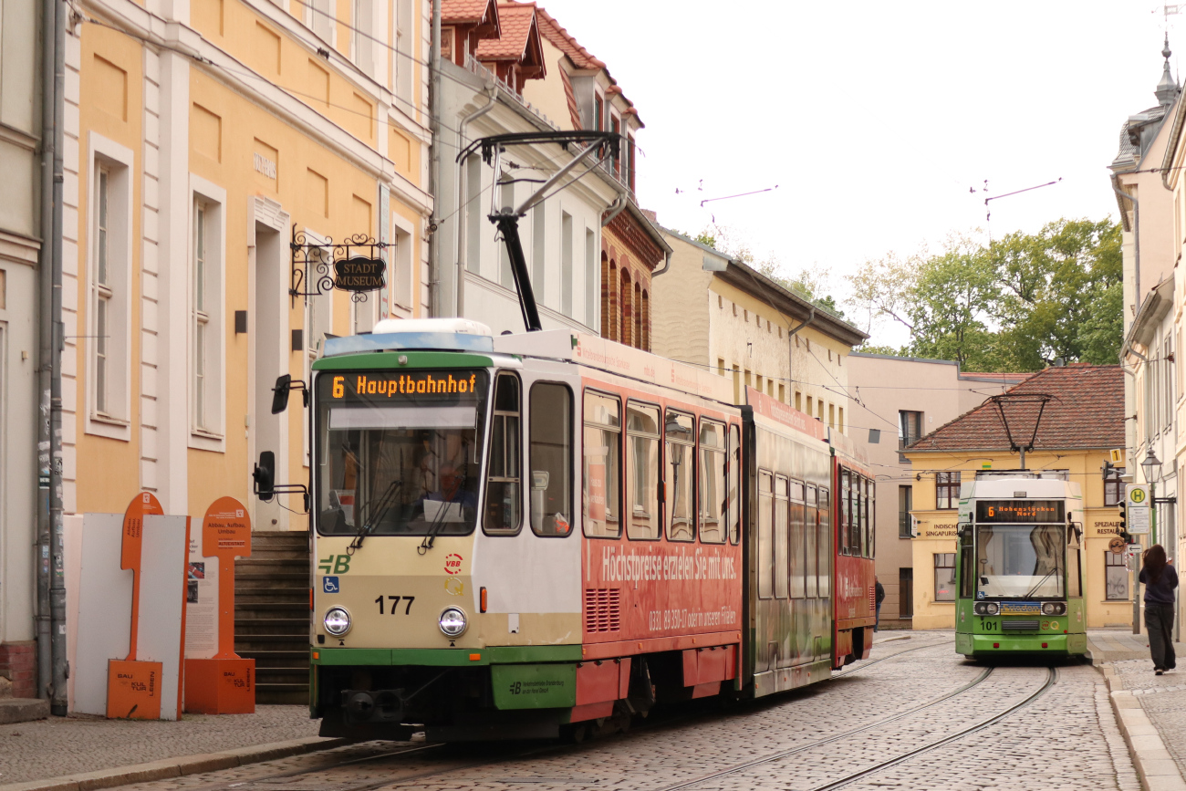 Brandenburg an der Havel, Tatra KTNF6-B # 177; Brandenburg an der Havel, Duewag MGT6D # 101