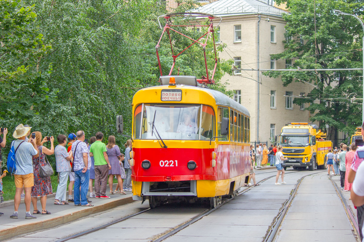 Москва, Tatra T3SU № 0221; Москва — День Московского транспорта — 2024 (ночные репетиции парада трамваев 06.07.2024 и 11.07.2024, парад и выставка трамваев 13.07.2024)