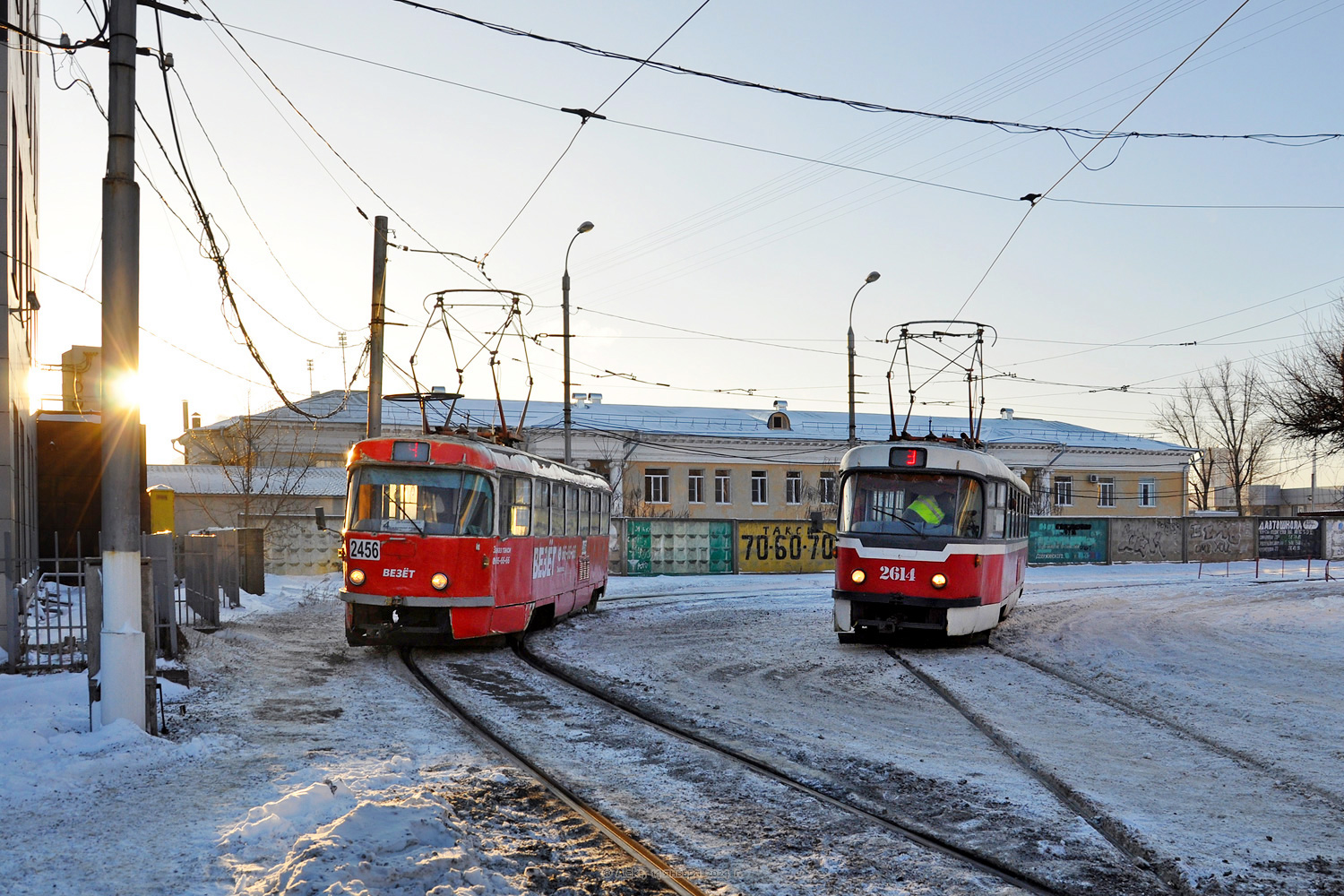Волгоград, Tatra T3SU (двухдверная) № 2456; Волгоград, Tatra T3SU (двухдверная) № 2614