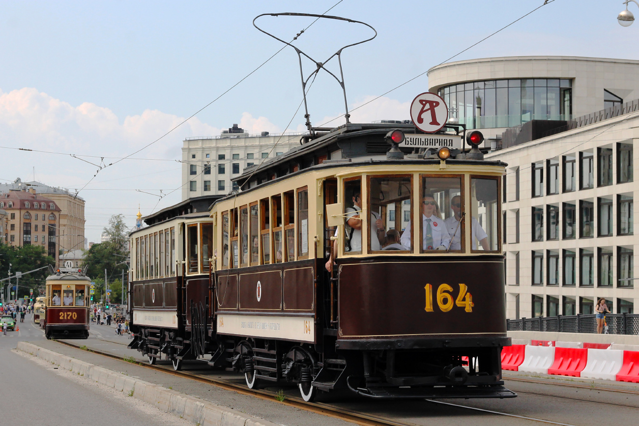 Москва, Ф (Мытищинский) № 164; Москва — День Московского транспорта — 2024 (ночные репетиции парада трамваев 06.07.2024 и 11.07.2024, парад и выставка трамваев 13.07.2024)