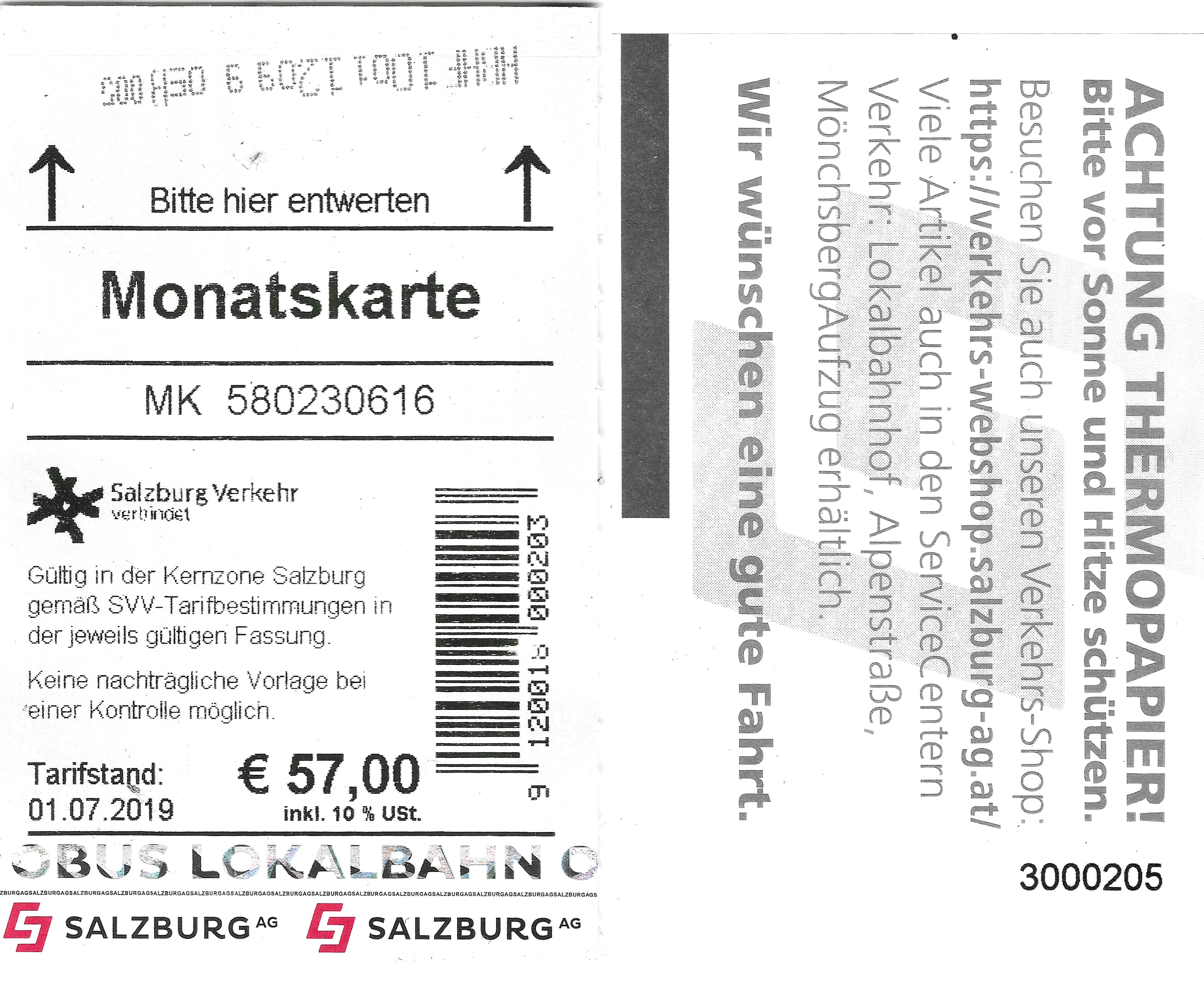 Зальцбург — Проездные документы