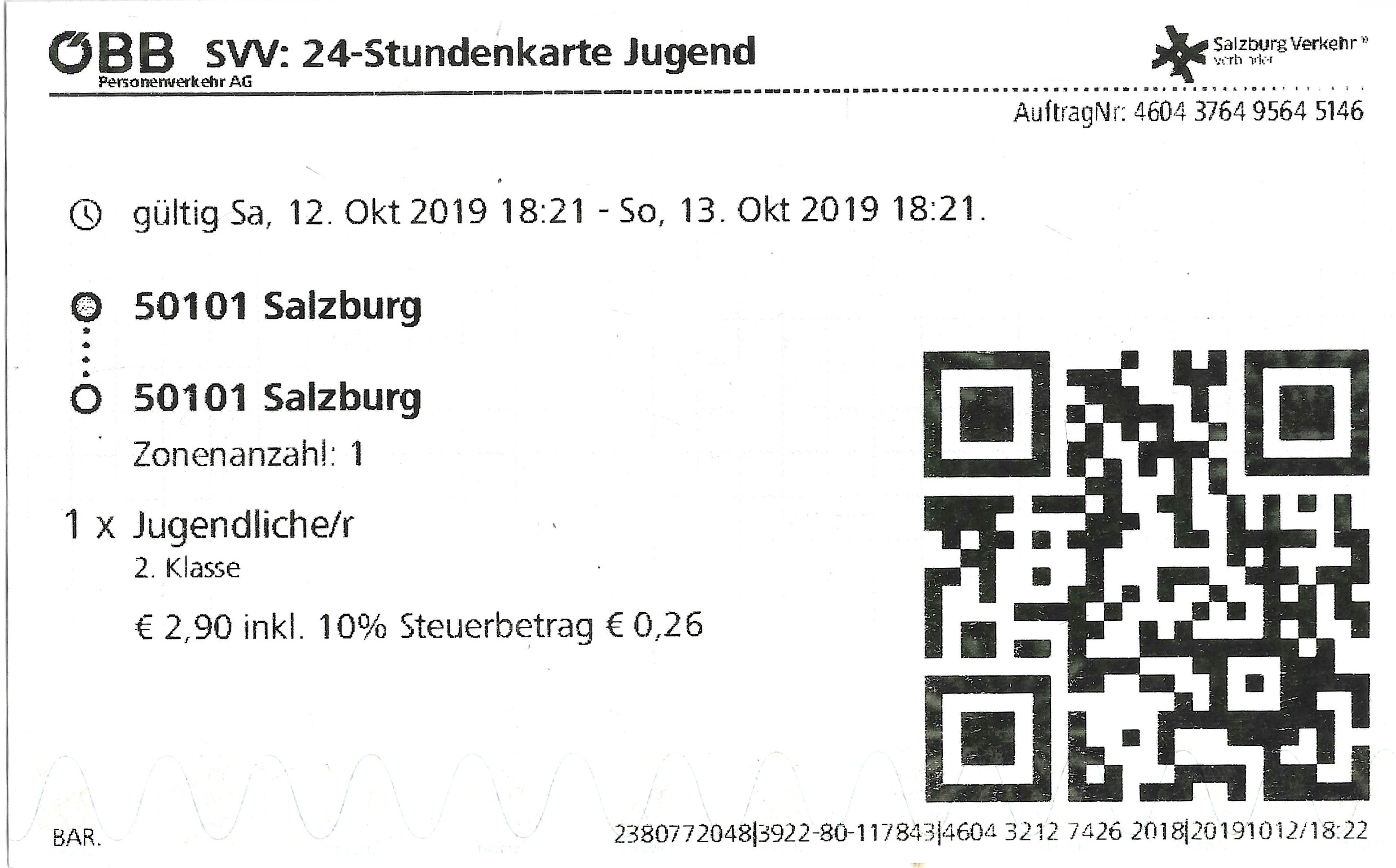 Зальцбург — Проездные документы