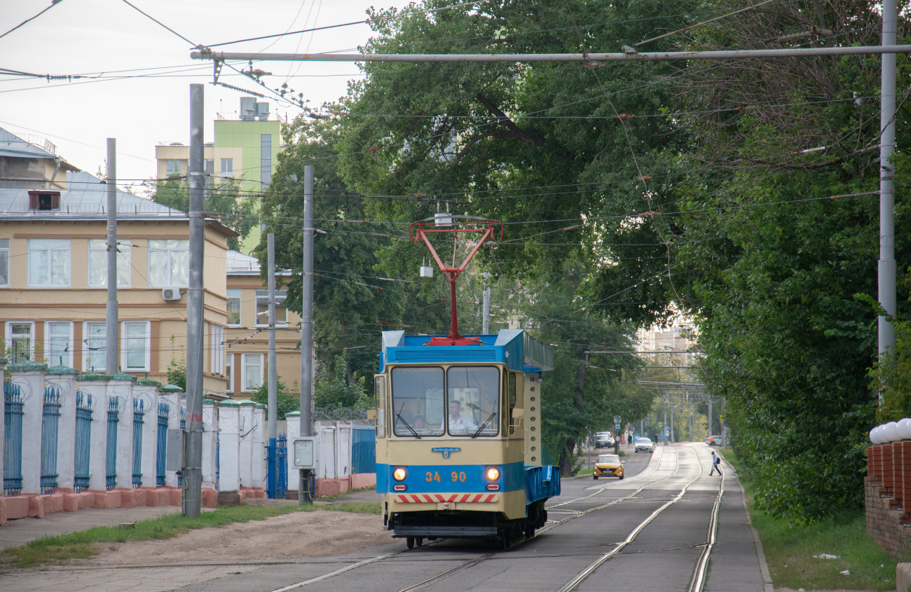 Москва, СВАРЗ РТ-3 № 3490; Москва — День Московского транспорта — 2024 (ночные репетиции парада трамваев 06.07.2024 и 11.07.2024, парад и выставка трамваев 13.07.2024)