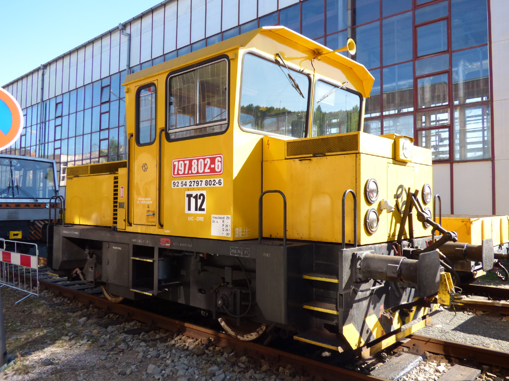 Prague, Diesel locomotive N°. T12 (797 802-6); Prague — 140th anniversary of Prague's urban transport Prague, Diesel locomotive N°. T12 (797 802-6); Prague — 140th anniversary of Prague's urban transport