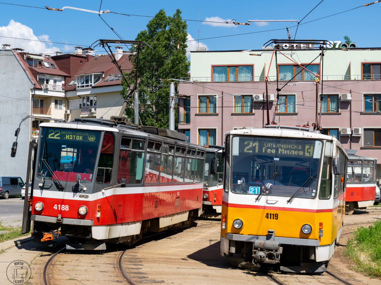 София, Tatra T6A5 № 4188; София, Tatra T6B5B № 4119