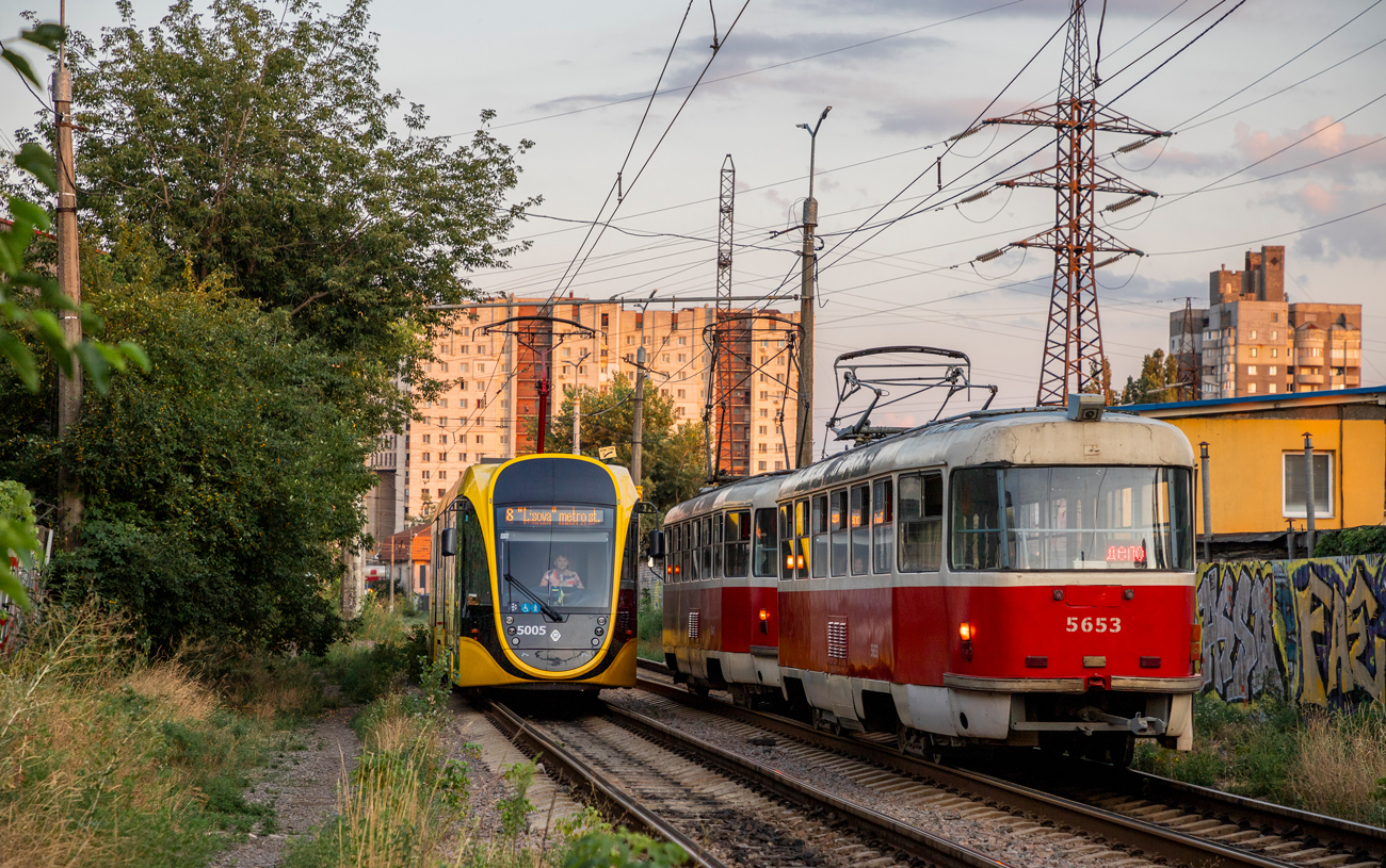 Киев, К1Т306 № 5005; Киев, Tatra T3 № 5653