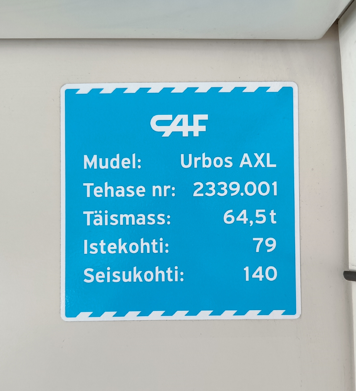 Tallinn, CAF Urbos AXL č. 501