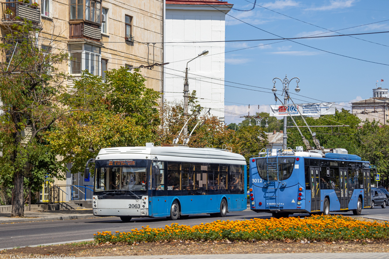Севастополь, Тролза-5265.02 «Мегаполис» № 2063; Севастополь, ВМЗ-5298.01 «Авангард» № 3012
