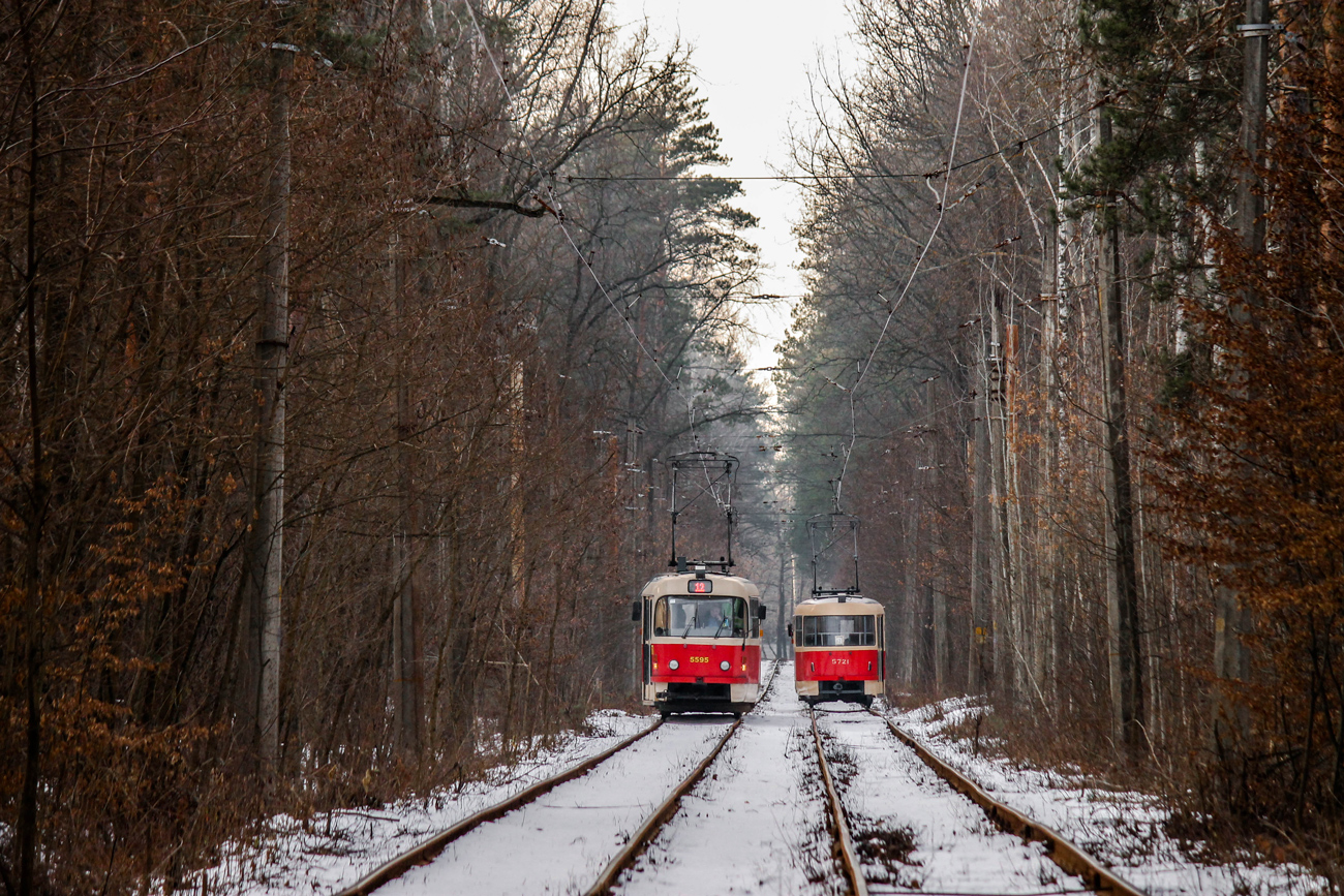 Kyjev, Tatra T3SUCS č. 5595; Kyjev, Tatra T3SU č. 5721