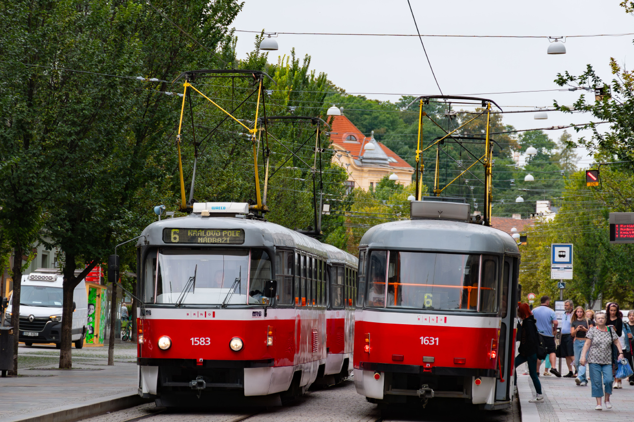 Брно, Tatra T3P № 1583; Брно, Tatra T3G № 1631