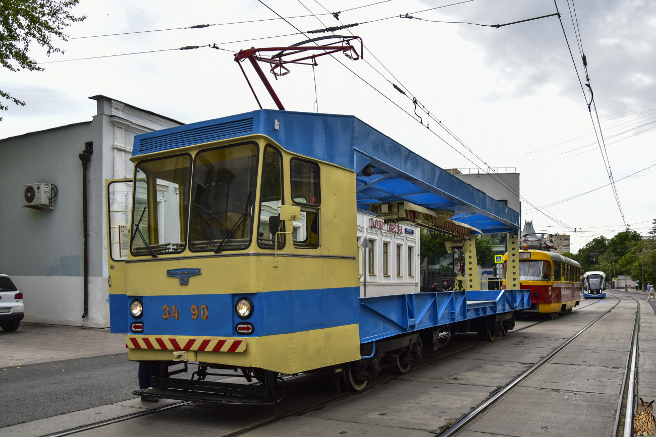 Москва, СВАРЗ РТ-3 № 3490; Москва — День Московского транспорта — 2024 (ночные репетиции парада трамваев 06.07.2024 и 11.07.2024, парад и выставка трамваев 13.07.2024)