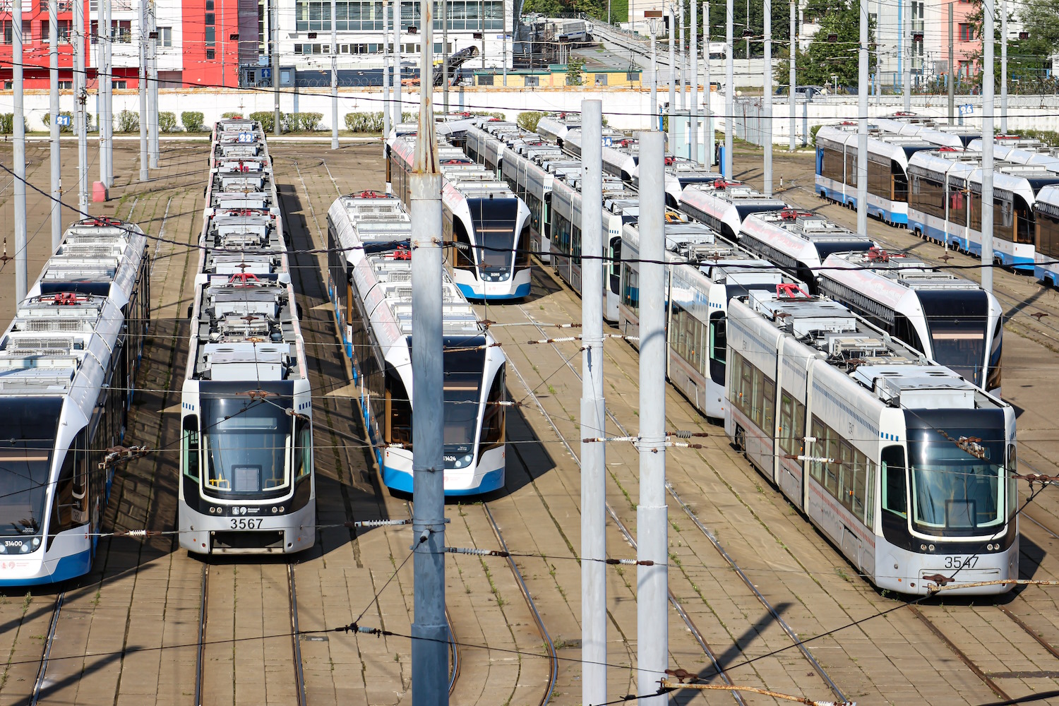 Москва, 71-414 (Pesa Fokstrot) № 3567; Москва, 71-414 (Pesa Fokstrot) № 3547; Москва — Трамвайные депо: [3] Краснопресненское. Новая территория в Строгино