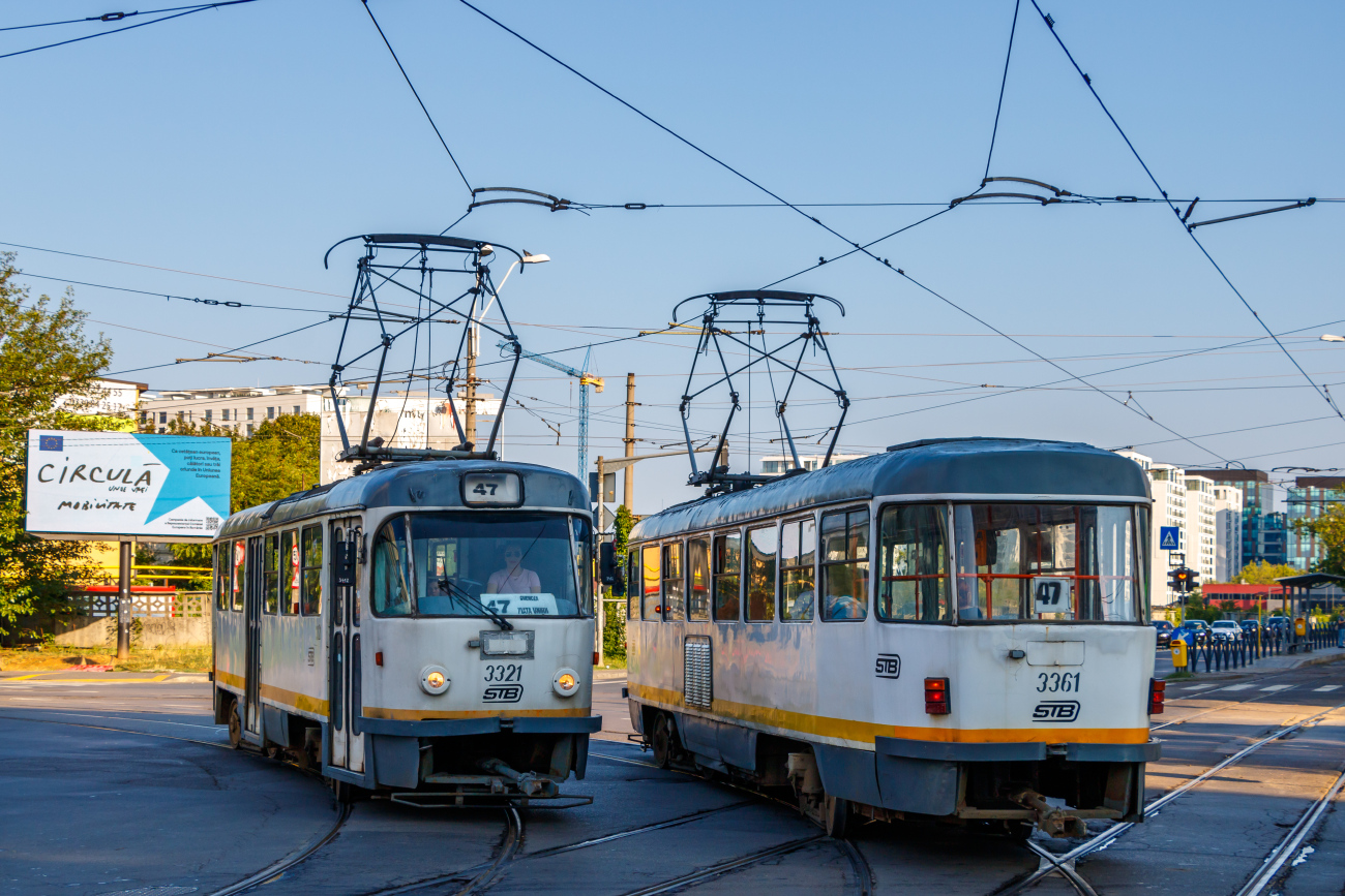 Бухарест - Илфов, Tatra T4R № 3321; Бухарест - Илфов, Tatra T4R № 3361