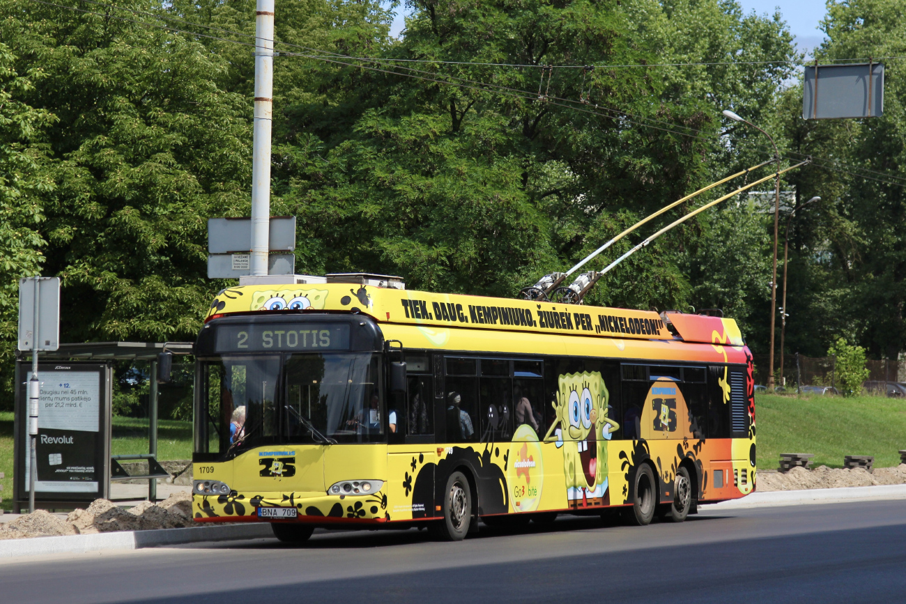 Вильнюс, Solaris Trollino II 15 AC № 1709; Вильнюс — Временные плановые изменения движения