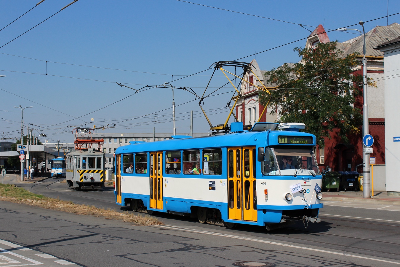 Ostrava, Kopřívnice 2-axle motor car č. 24; Ostrava, Tatra T3SUCS č. 987; Ostrava — 7.9.2024 — Parade to 130th anniversary of Ostrava public transport