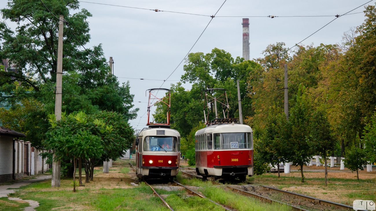 Харьков, Tatra T3 № 656; Харьков, Tatra T3A № 3005 Харьков, Tatra T3 № 656; Харьков, Tatra T3A № 3005