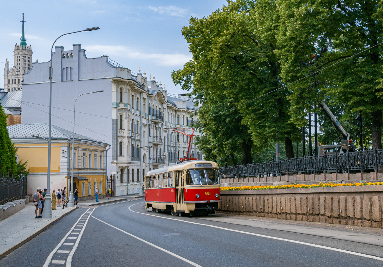 Москва, Tatra T3SU (двухдверная) № 481; Москва — День Московского транспорта — 2024 (ночные репетиции парада трамваев 06.07.2024 и 11.07.2024, парад и выставка трамваев 13.07.2024)