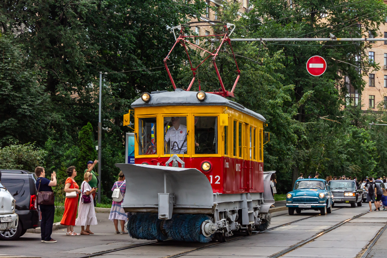 Москва, ГС-4 (ГВРЗ) № 0112; Москва — День Московского транспорта — 2024 (ночные репетиции парада трамваев 06.07.2024 и 11.07.2024, парад и выставка трамваев 13.07.2024)