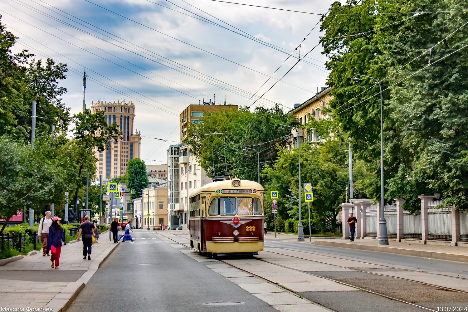 Moskva, RVZ-6 č. 222; Moskva — Moscow Transport Day — 2024 (night rehearsals of the tram parade on 07/06/2024 and 07/11/2024, parade and tram exhibition on 07/13/2024)