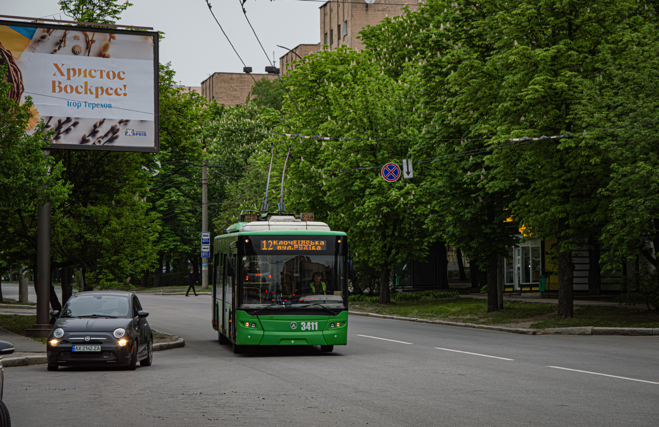 Харьков, ЛАЗ E183A1 № 3411