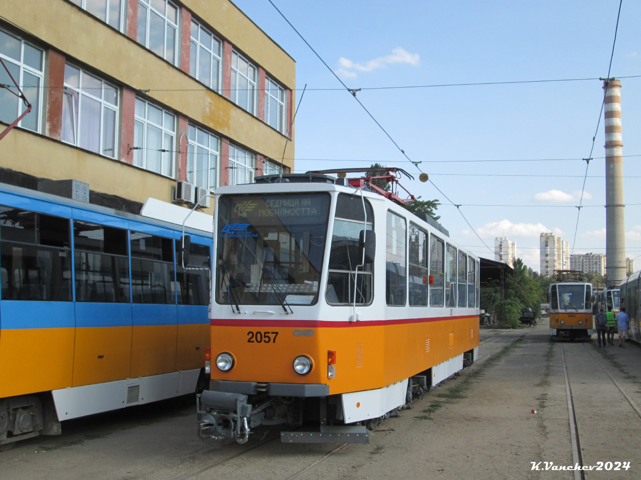 София, Tatra T6A2SF № 2057; София — Трамвайное депо: [2] Красна поляна