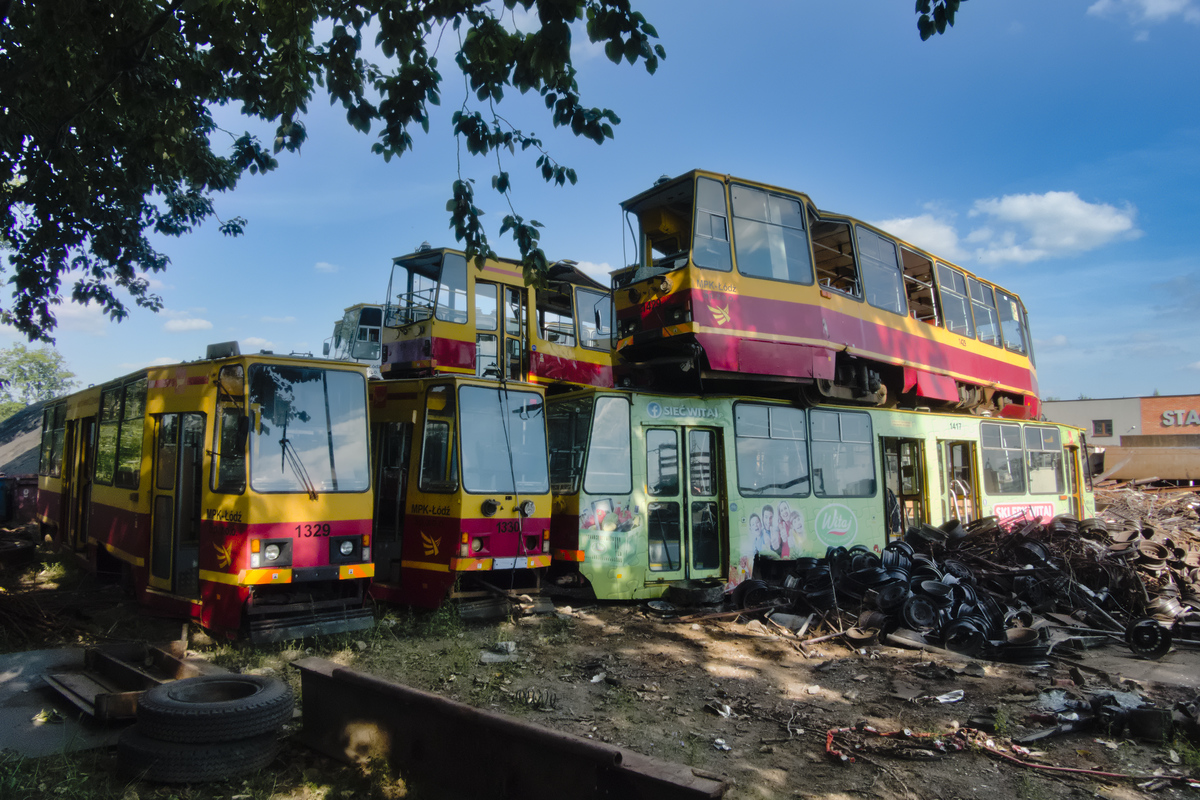 Лодзь, Konstal 805Na № 1329; Лодзь, Konstal 805Na № 1417; Лодзь, Konstal 805Na № 1429