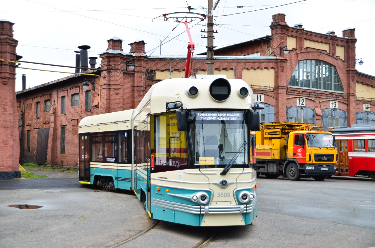 Санкт-Петербург, 71-421Р-01 «Довлатов» № 3808; Санкт-Петербург — Выставка вагонов на 117-летие трамвая