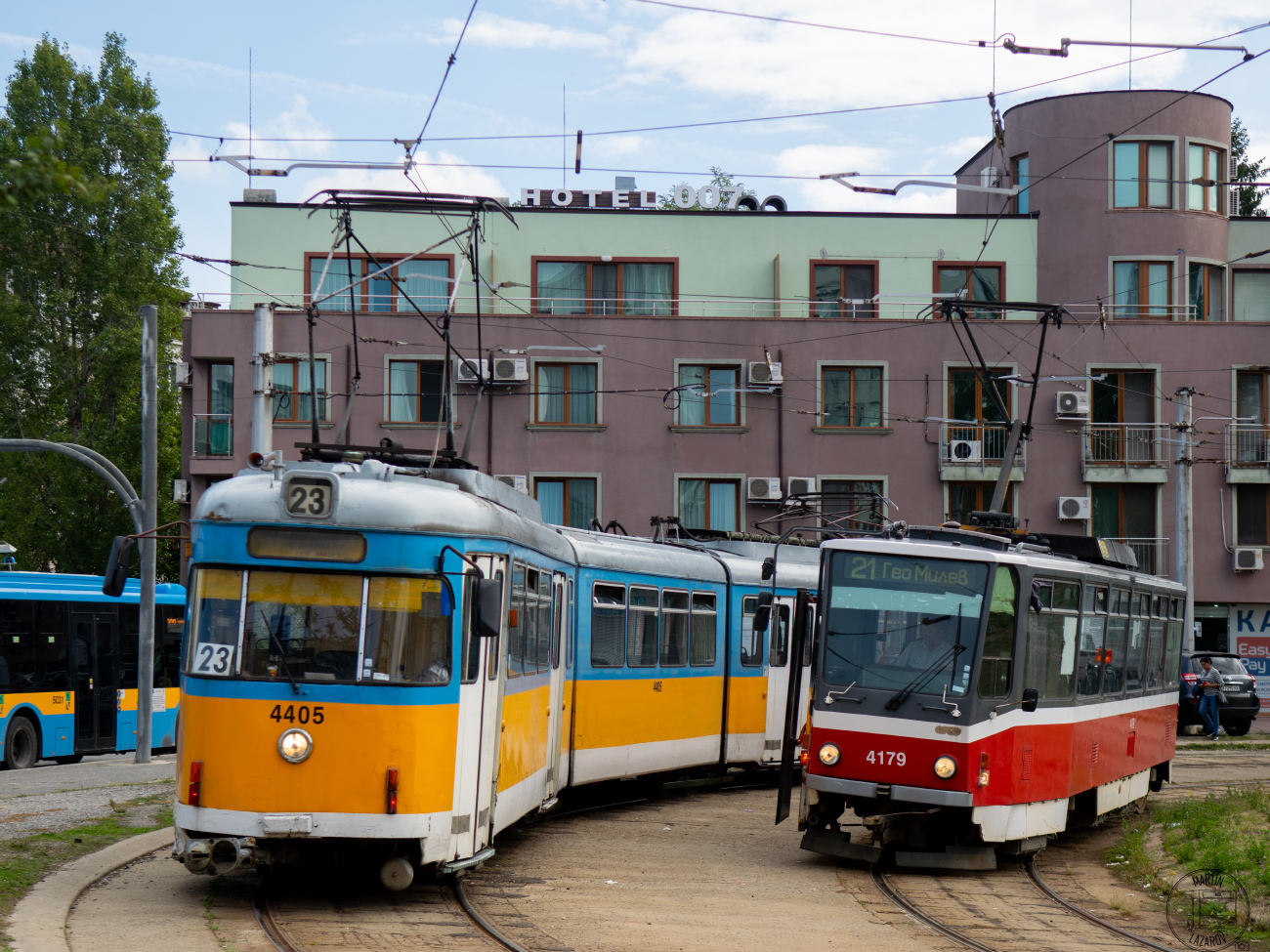 София, Duewag GT8 № 4405; София, Tatra T6A5 № 4179