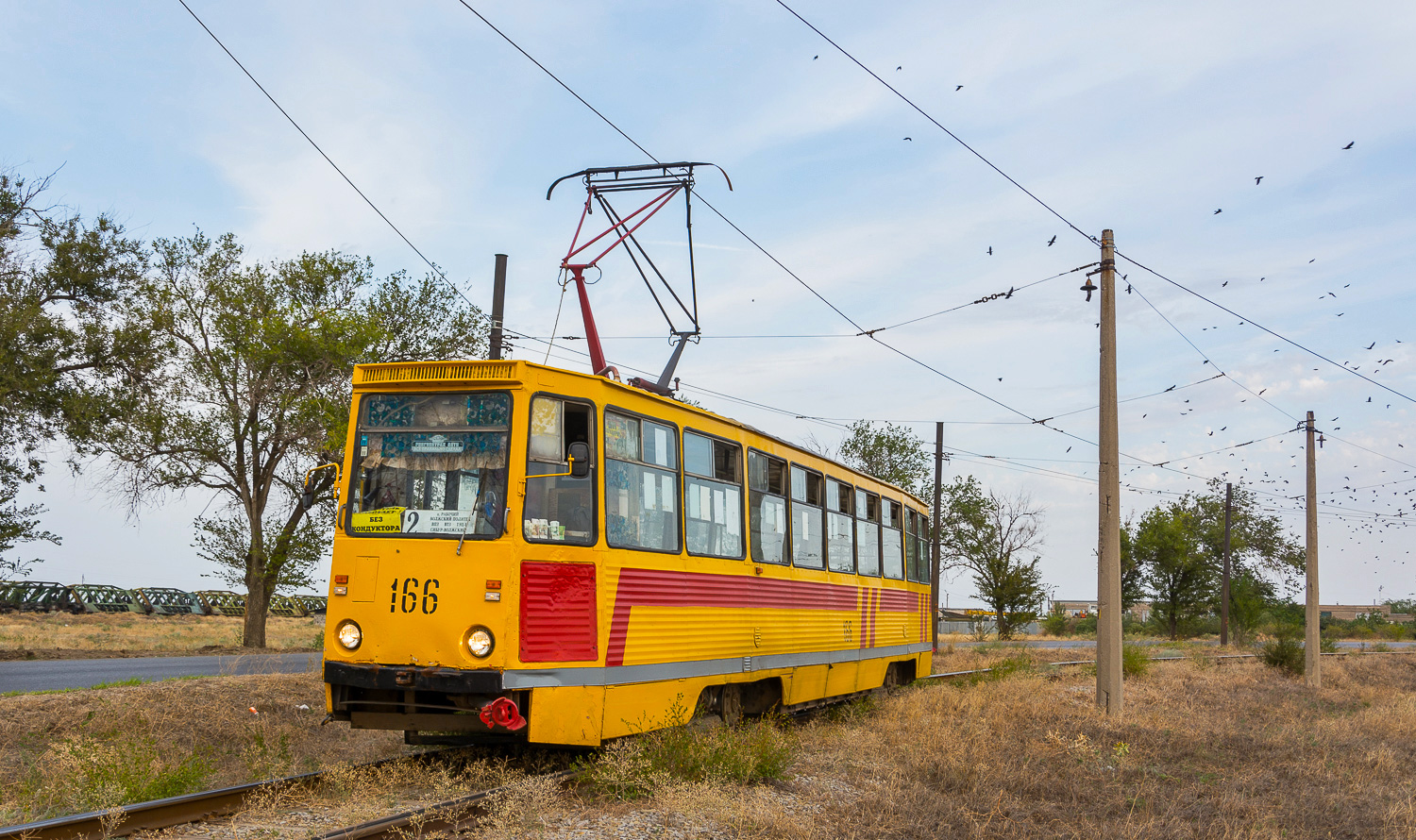 Волжский, 71-605 (КТМ-5М3) № 166; Волжский — Линия на ЗОС