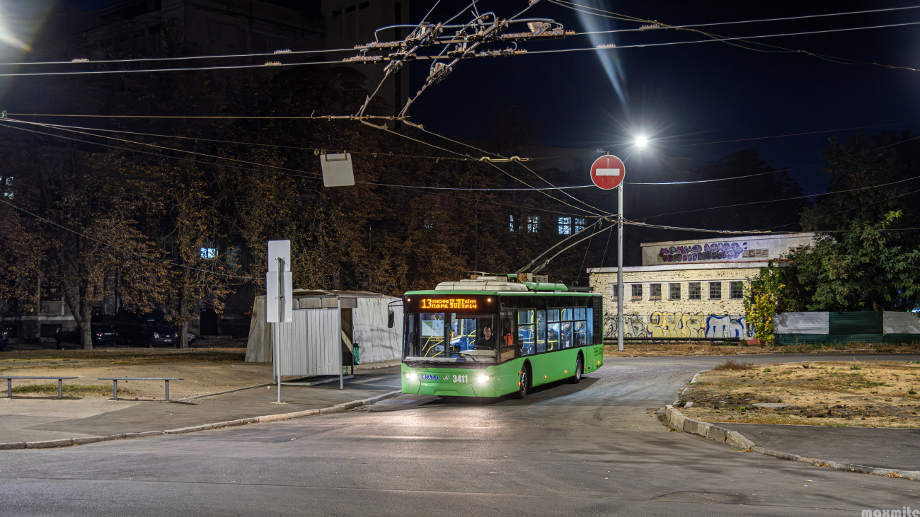 Харьков, ЛАЗ E183A1 № 3411