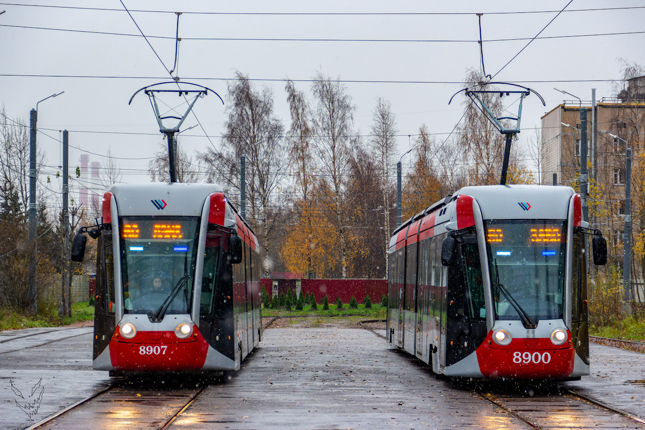 Санкт-Петербург, 71-801 (Alstom Citadis 301 CIS) № 8907; Санкт-Петербург, 71-801 (Alstom Citadis 301 CIS) № 8900
