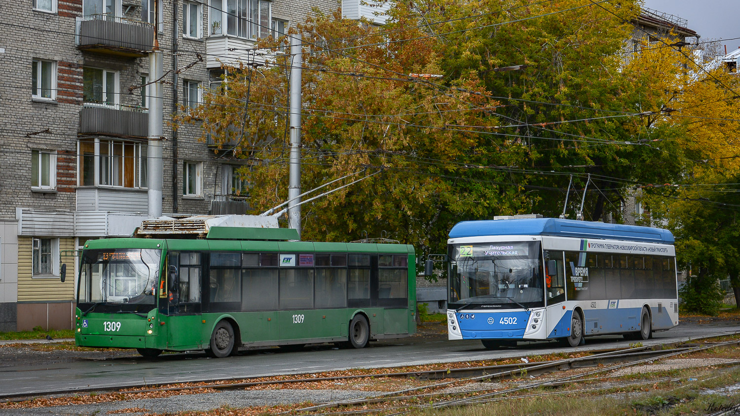 Новосибирск, Тролза-5265.00 «Мегаполис» № 1309; Новосибирск, УТТЗ-6241.01 «Горожанин» № 4502