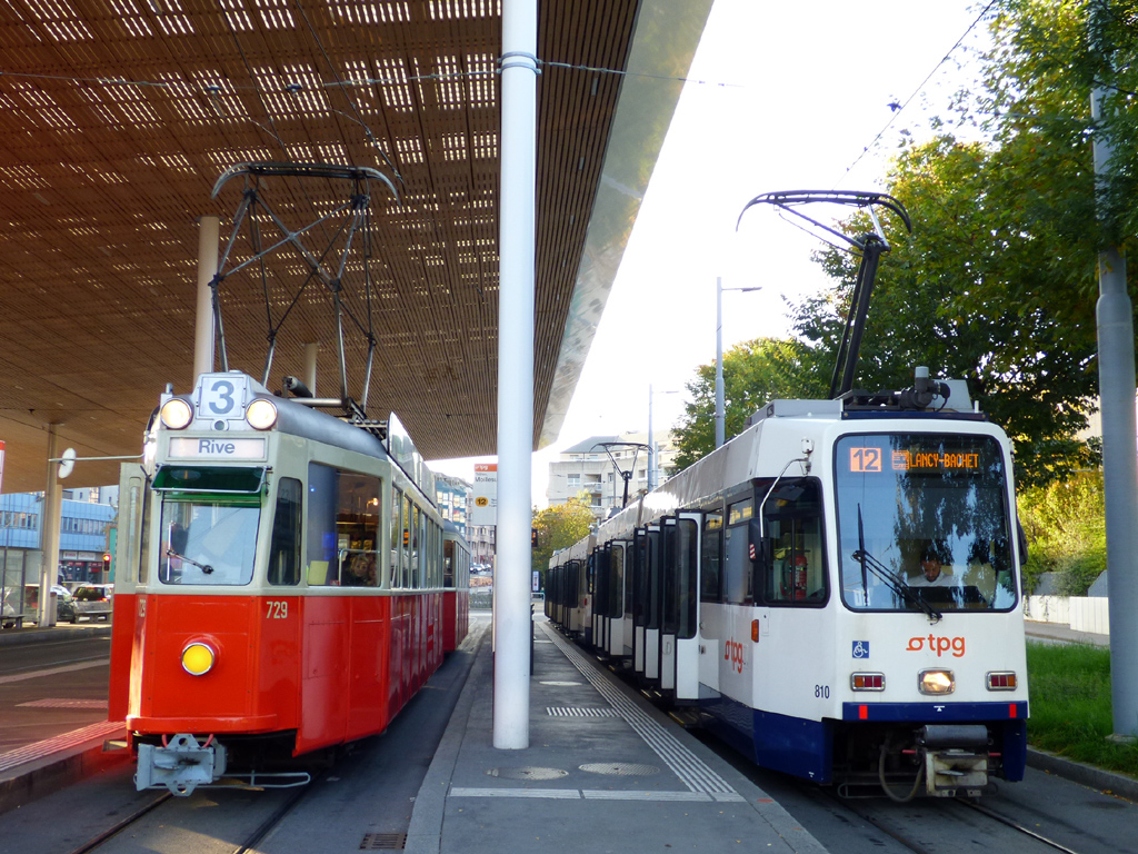 Genewa, SWP/SAAS Be 4/4 Nr 729; Genewa, ACMV/ABB/Duewag Be 4/6 Nr 810; Genewa — Festival des Tramways 2024 Genewa, SWP/SAAS Be 4/4 Nr 729; Genewa, ACMV/ABB/Duewag Be 4/6 Nr 810; Genewa — Festival des Tramways 2024