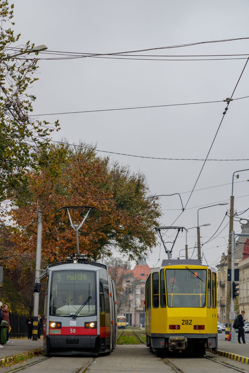 Орадя, Siemens ULF-A1 № 58; Орадя, Tatra KT4DM № 202