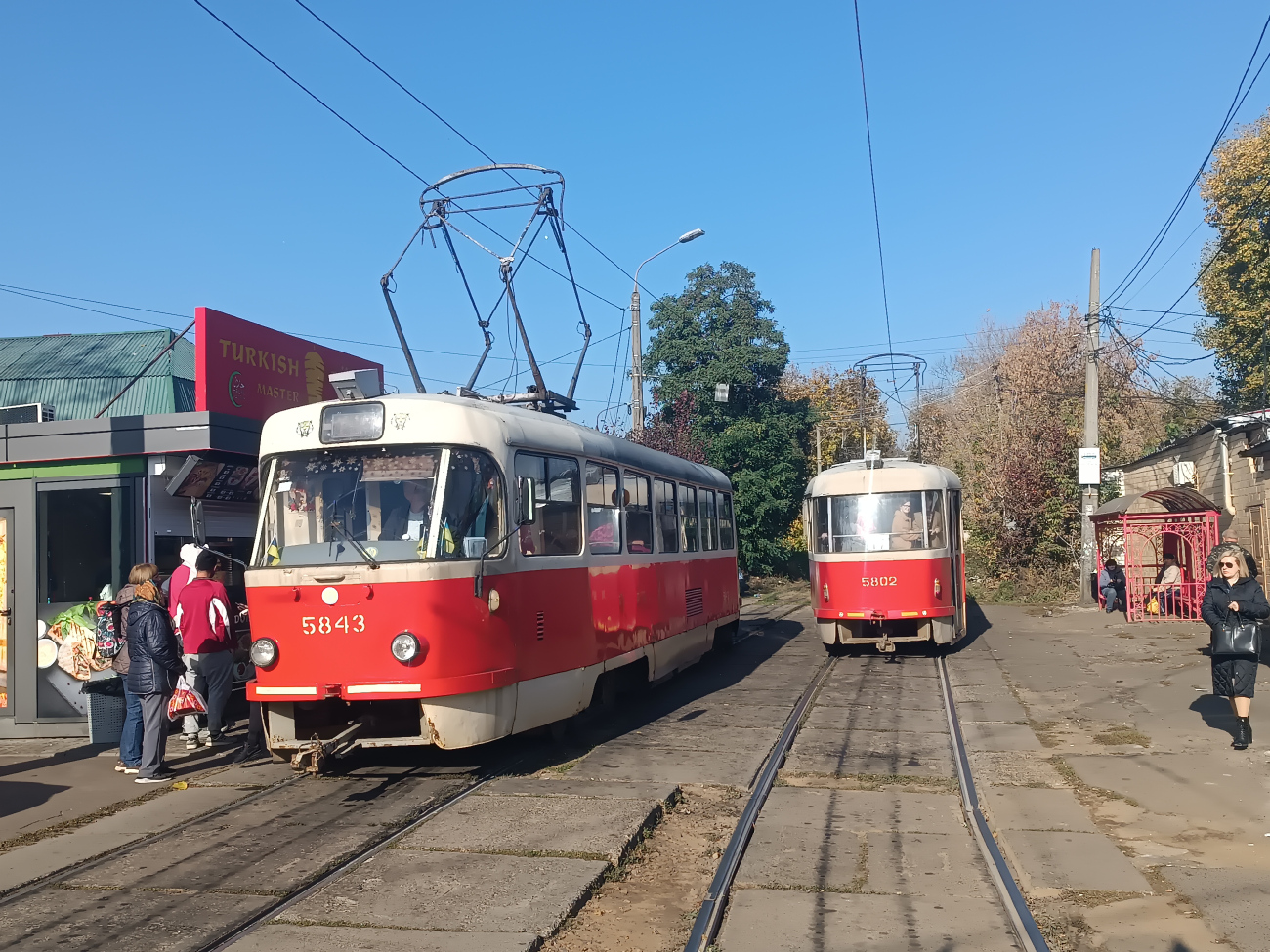 Kiova, Tatra T3SU # 5843; Kiova, Tatra T3SU # 5802